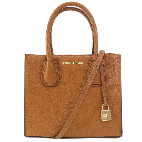 MICHAEL KORS Handbag leather Brown logo 2WAY Women Used Authentic