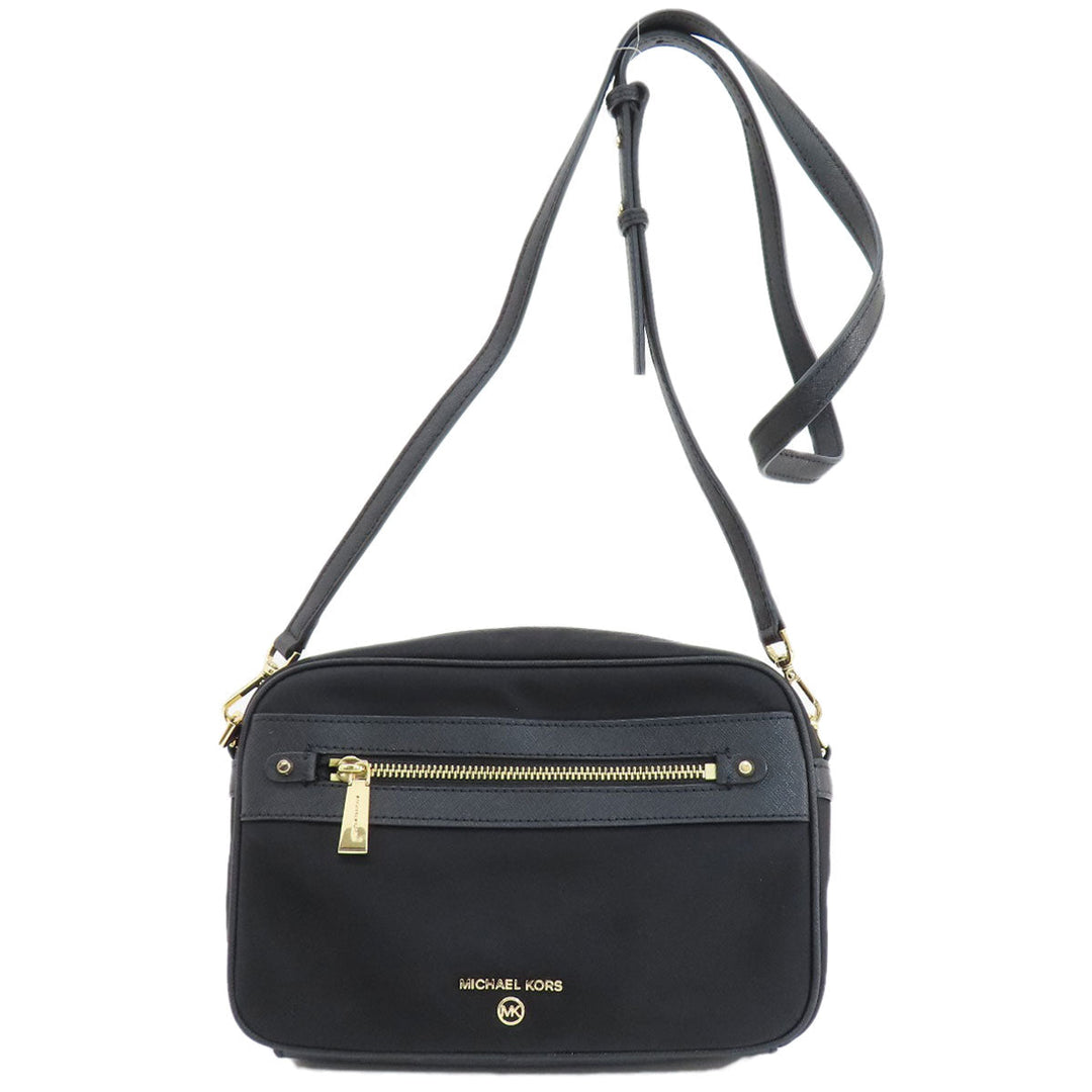 MICHAEL KORS Shoulder Bag Nylon black logo Women Used Authentic