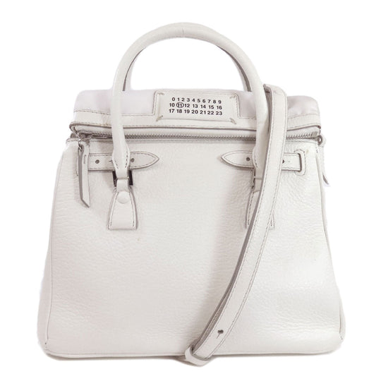 Maison Margiela Handbag leather white 2WAY Women Used Authentic