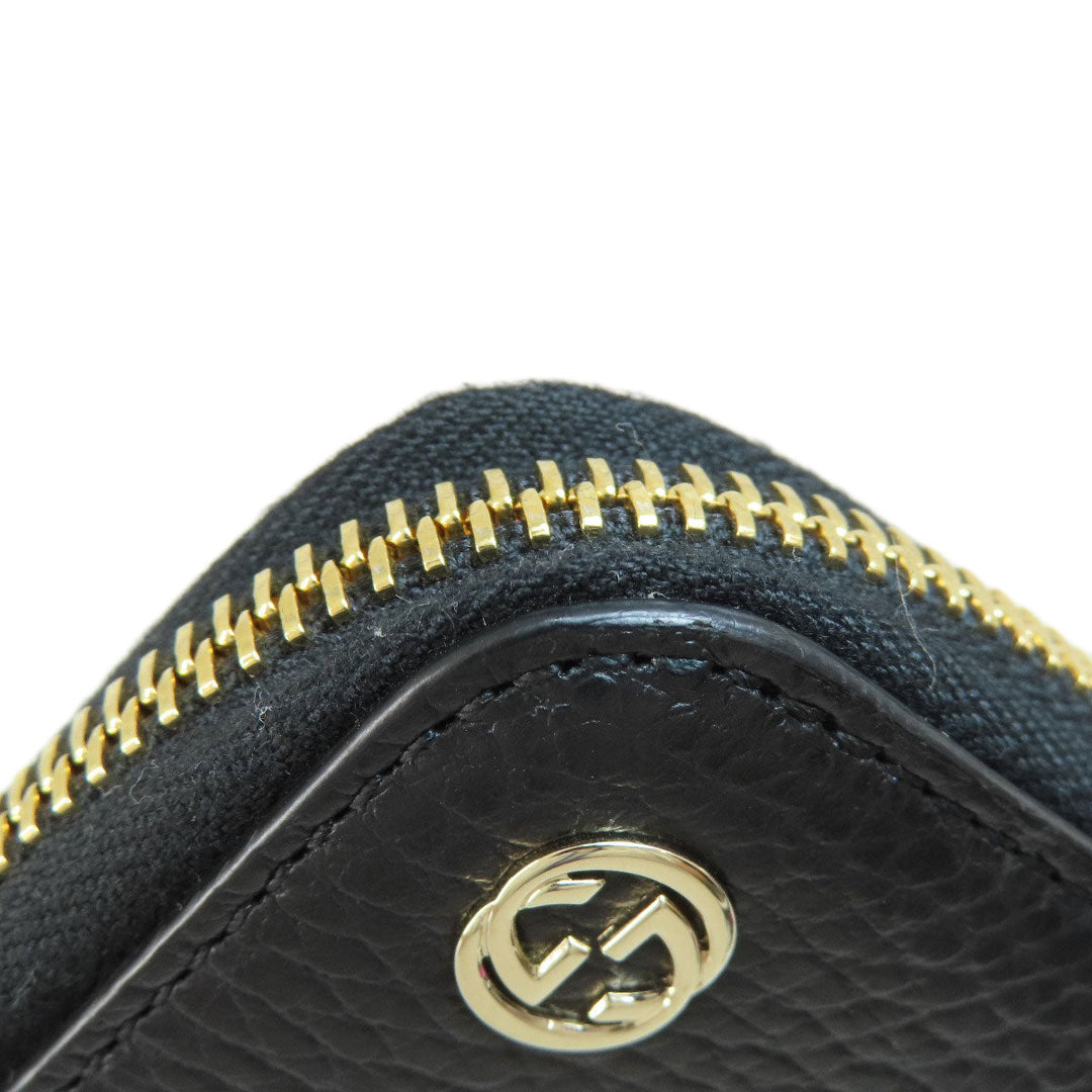 GUCCI Long Wallet Purse 509644 leather black Interlocking G
