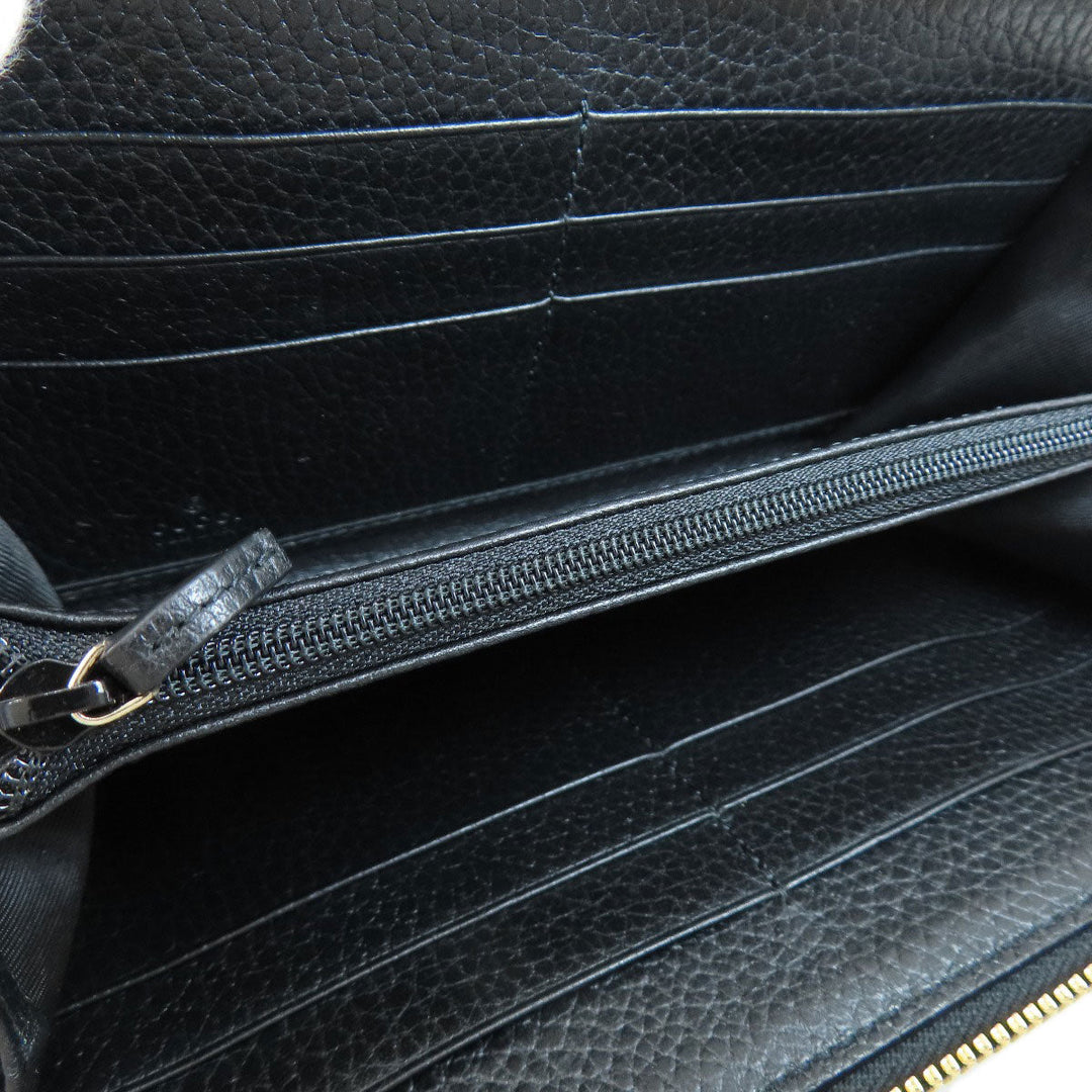 GUCCI Long Wallet Purse 509644 leather black Interlocking G