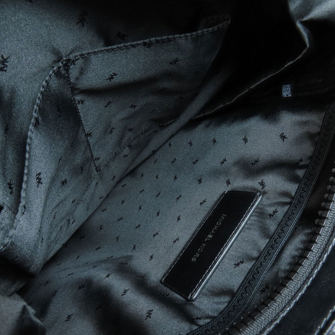 MICHAEL KORS Backpack PVC black MK signature Women Used Authentic