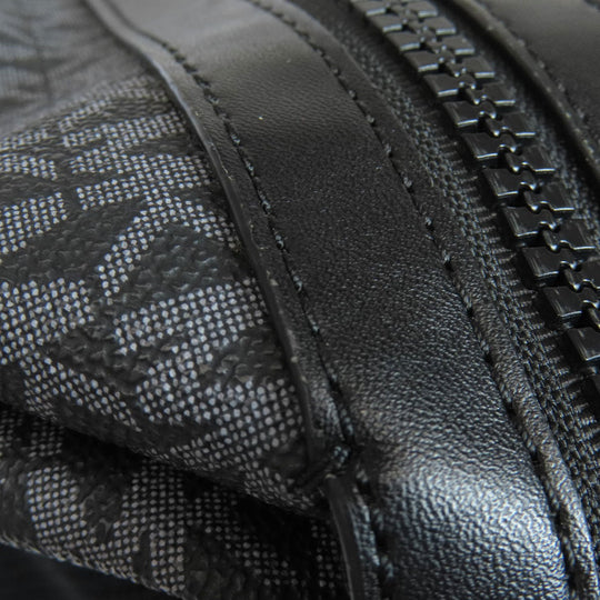 MICHAEL KORS Backpack PVC black MK signature Women Used Authentic