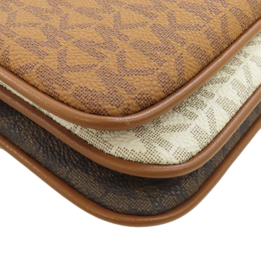 MICHAEL KORS Shoulder Bag PVC Brown MK signature Women Used Authentic