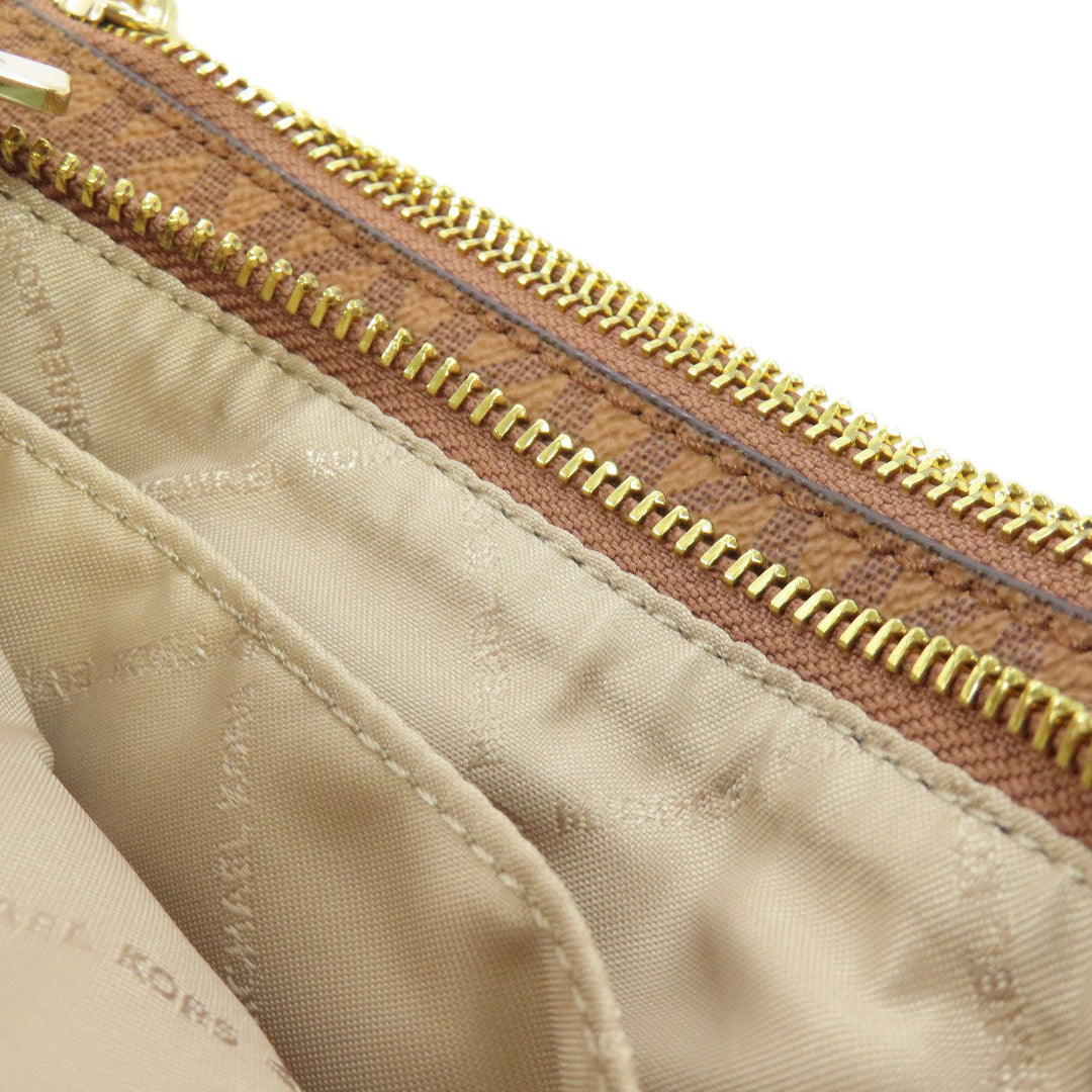 MICHAEL KORS Shoulder Bag PVC Brown MK signature Women Used Authentic