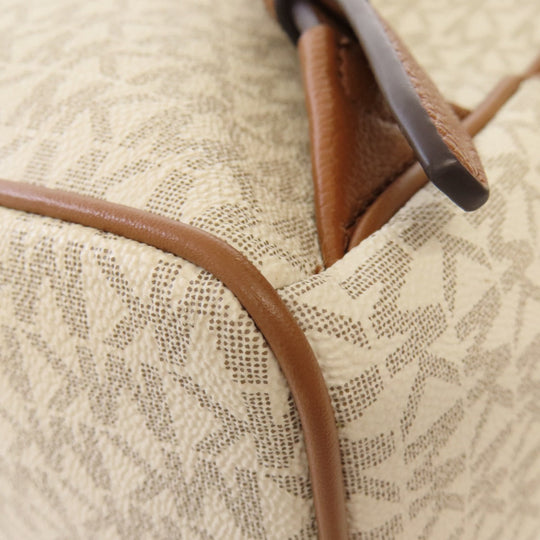 MICHAEL KORS Backpack PVC white MK signature Women Used Authentic