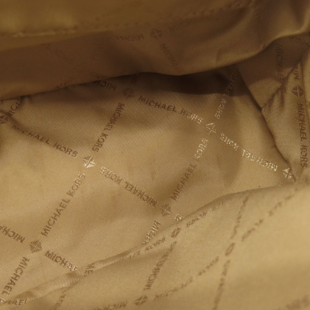 MICHAEL KORS Backpack PVC white MK signature Women Used Authentic