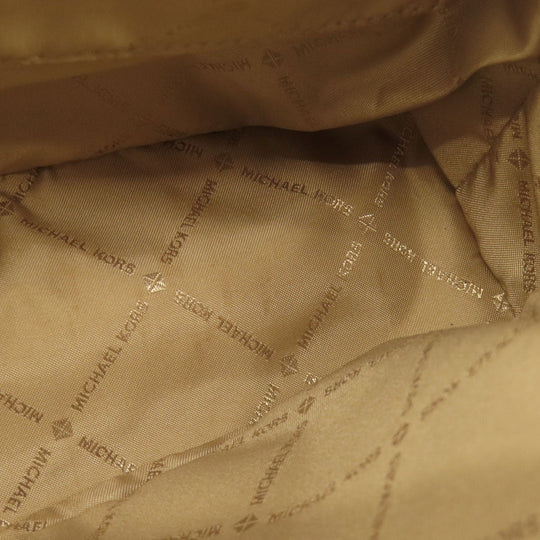 MICHAEL KORS Backpack PVC white MK signature Women Used Authentic