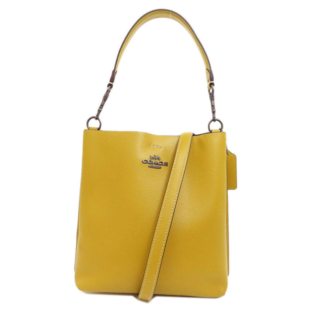 COACH Handbag CA177 leather yellow 2WAY Women Used Authentic