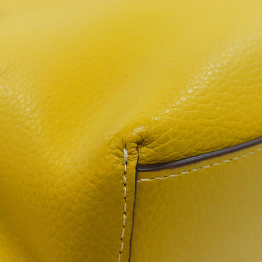 COACH Handbag CA177 leather yellow 2WAY Women Used Authentic