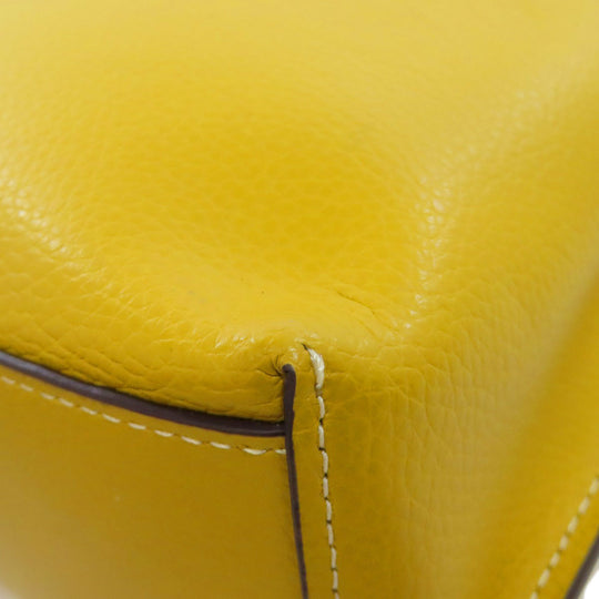 COACH Handbag CA177 leather yellow 2WAY Women Used Authentic