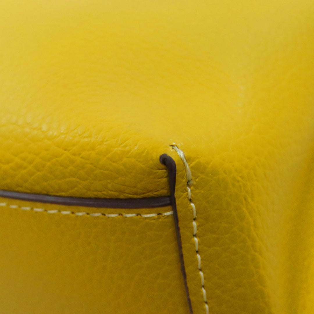 COACH Handbag CA177 leather yellow 2WAY Women Used Authentic