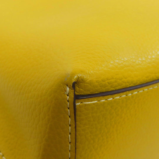 COACH Handbag CA177 leather yellow 2WAY Women Used Authentic