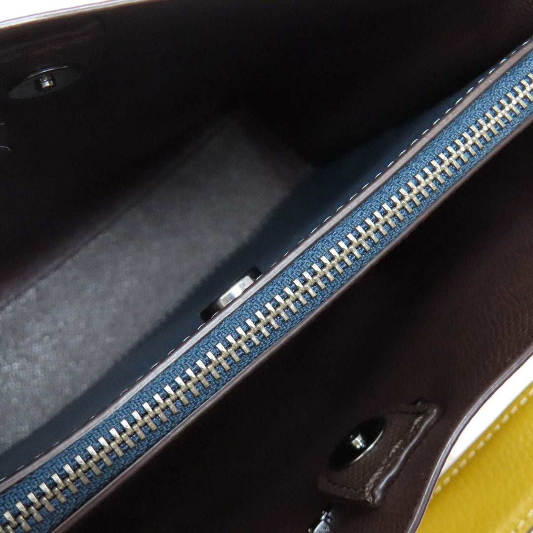 COACH Handbag CA177 leather yellow 2WAY Women Used Authentic