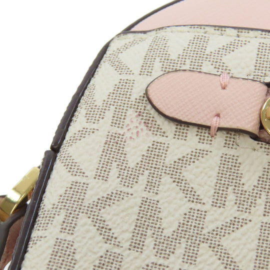 MICHAEL KORS Shoulder Bag PVC white MK signature Women Used Authentic