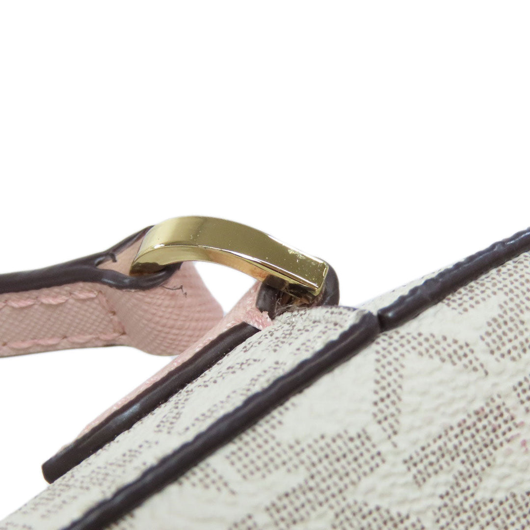 MICHAEL KORS Shoulder Bag PVC white MK signature Women Used Authentic