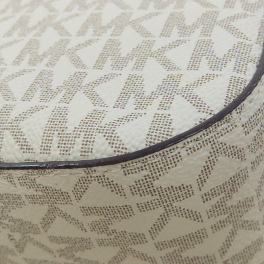 MICHAEL KORS Shoulder Bag PVC white MK signature Women Used Authentic