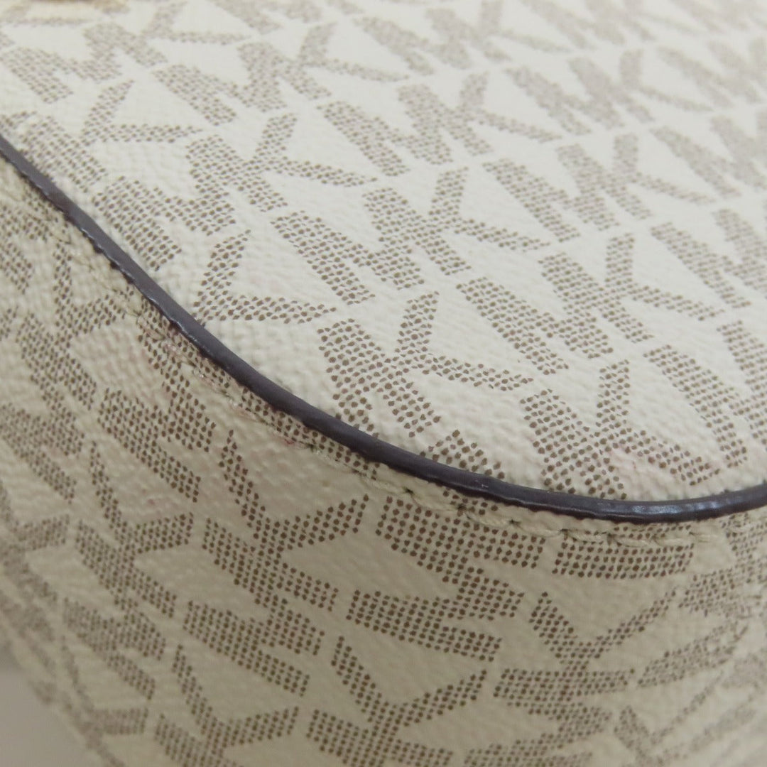 MICHAEL KORS Shoulder Bag PVC white MK signature Women Used Authentic