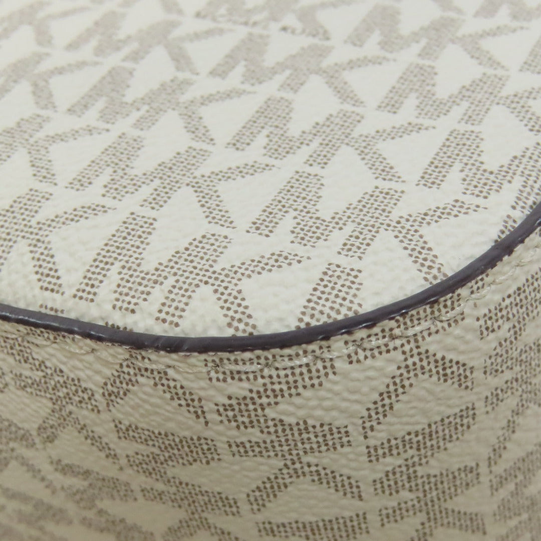 MICHAEL KORS Shoulder Bag PVC white MK signature Women Used Authentic