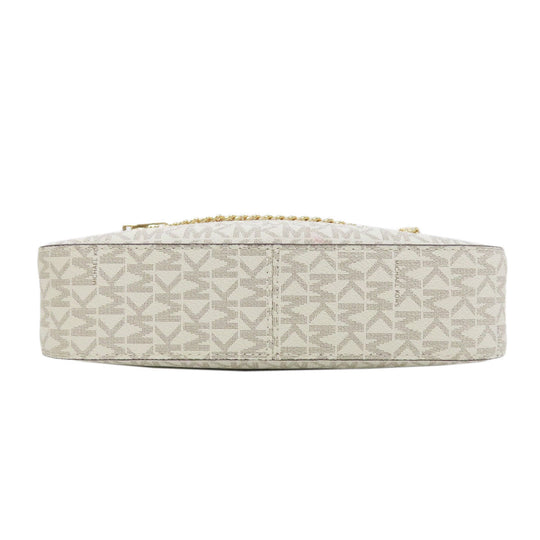 MICHAEL KORS Shoulder Bag PVC white MK signature Women Used Authentic