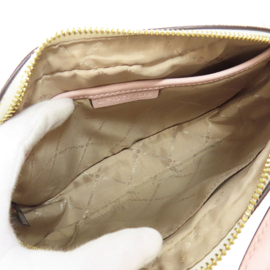 MICHAEL KORS Shoulder Bag PVC white MK signature Women Used Authentic