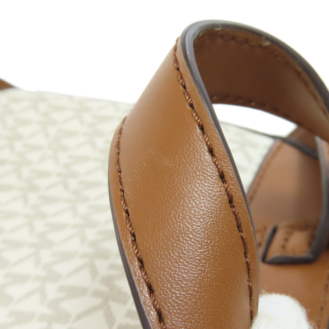 MICHAEL KORS Backpack PVC white MK signature Women Used Authentic