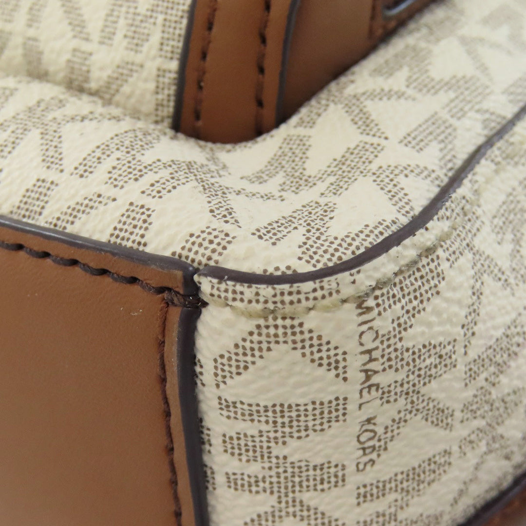 MICHAEL KORS Backpack PVC white MK signature Women Used Authentic