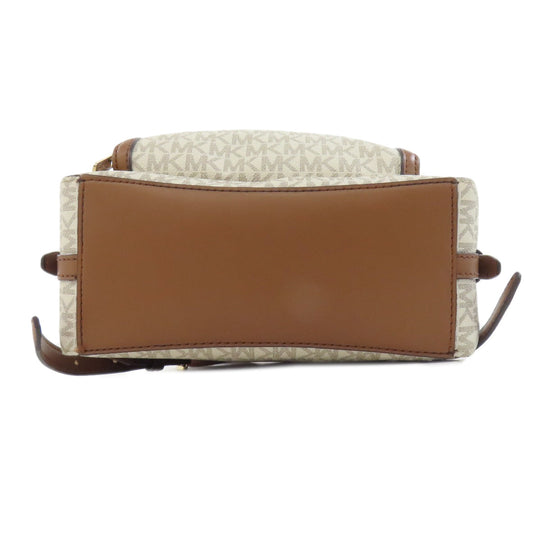 MICHAEL KORS Backpack PVC white MK signature Women Used Authentic