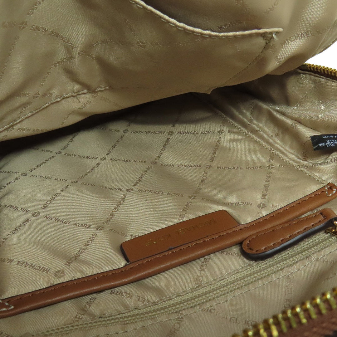 MICHAEL KORS Backpack PVC white MK signature Women Used Authentic