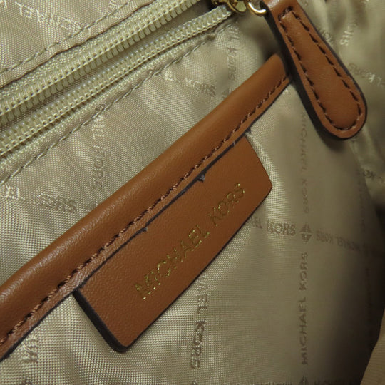 MICHAEL KORS Backpack PVC white MK signature Women Used Authentic