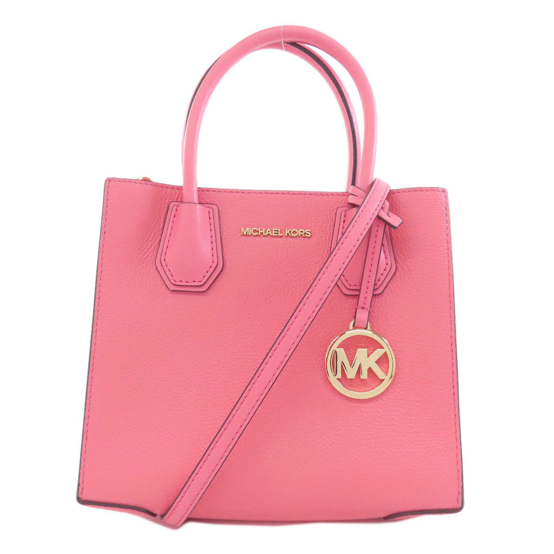 MICHAEL KORS Handbag leather pink logo 2WAY Women Used Authentic