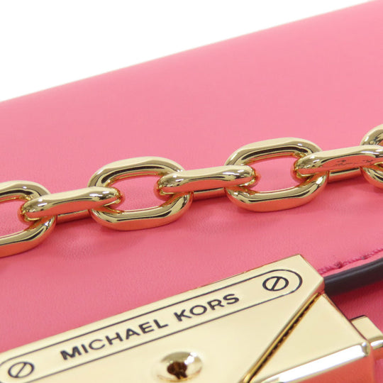 MICHAEL KORS Shoulder Bag leather pink ChainShoulder Women Used Authentic