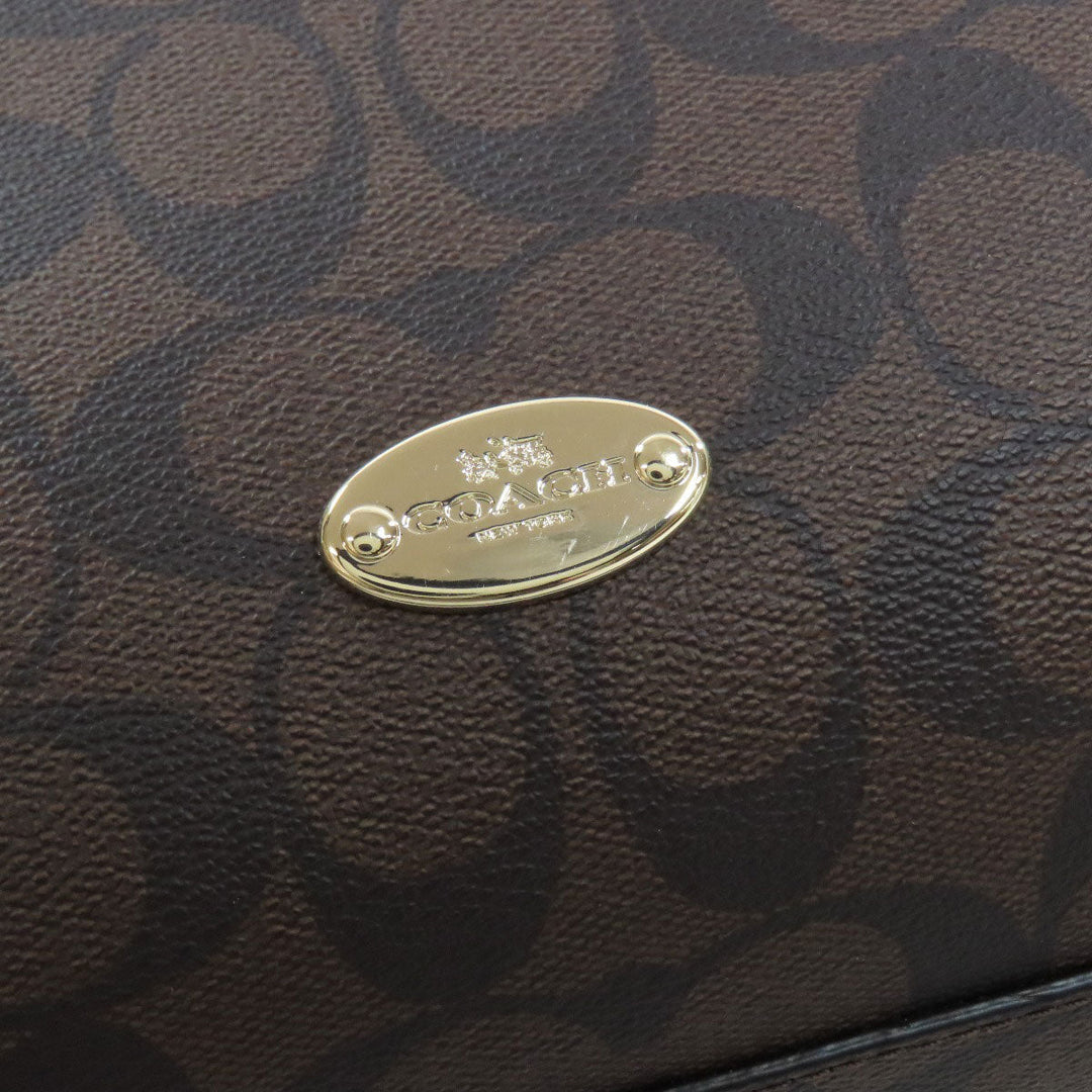 COACH Handbag F34910 PVC Brown Signature 2WAY Women Used Authentic