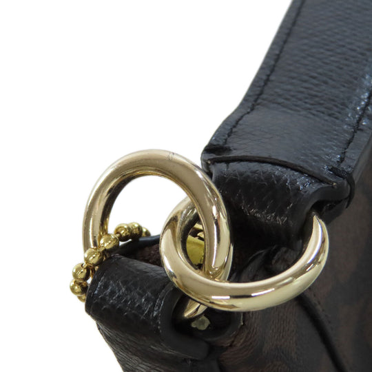 COACH Handbag F34910 PVC Brown Signature 2WAY Women Used Authentic