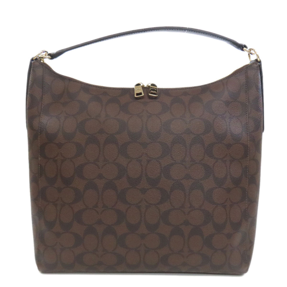 COACH Handbag F34910 PVC Brown Signature 2WAY Women Used Authentic