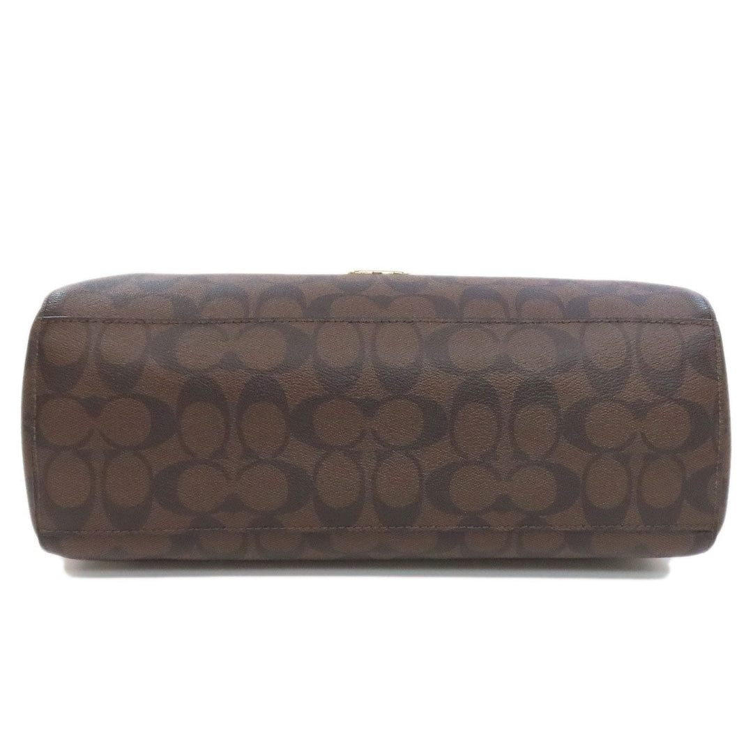 COACH Handbag F34910 PVC Brown Signature 2WAY Women Used Authentic