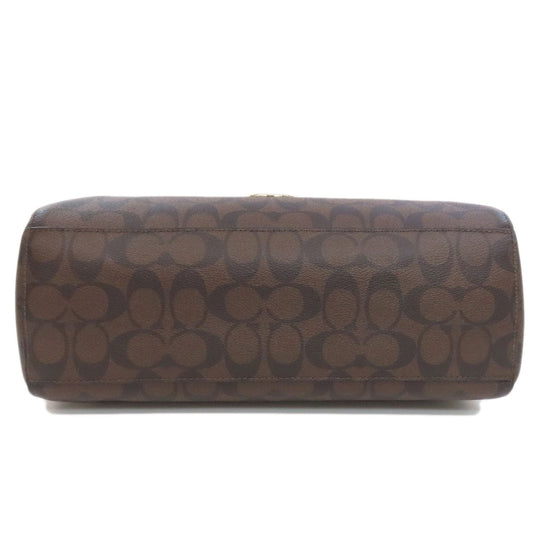 COACH Handbag F34910 PVC Brown Signature 2WAY Women Used Authentic