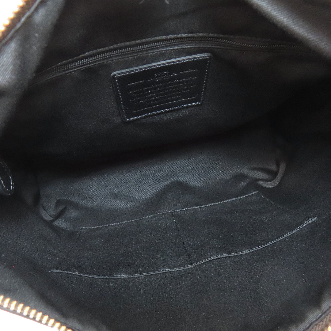 COACH Handbag F34910 PVC Brown Signature 2WAY Women Used Authentic