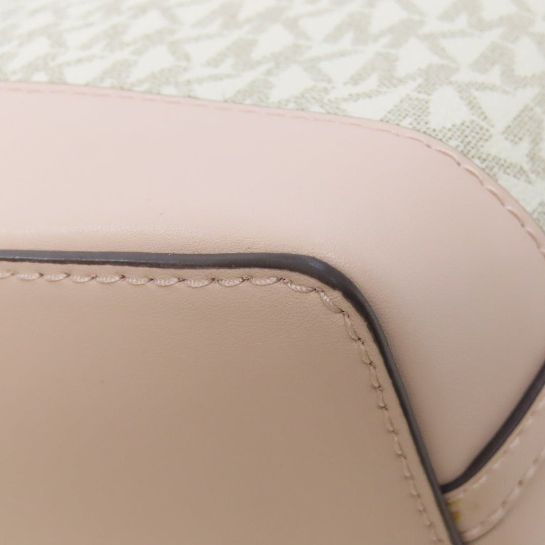 MICHAEL KORS Shoulder Bag PVC white MK signature