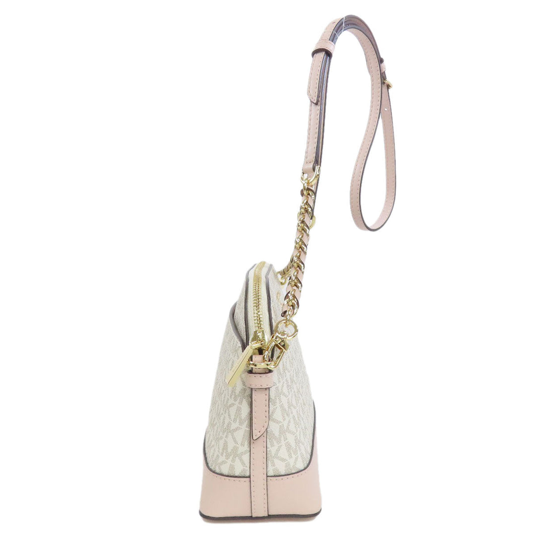 MICHAEL KORS Shoulder Bag PVC white MK signature