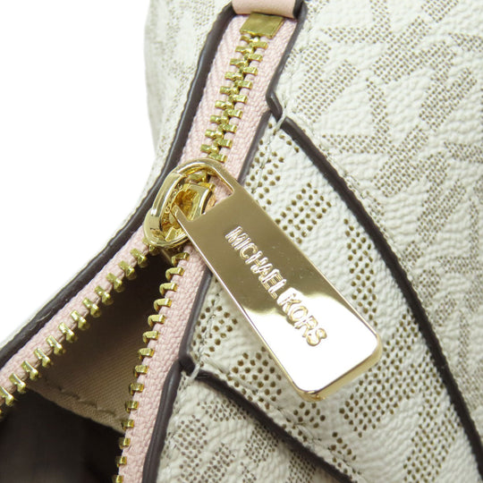 MICHAEL KORS Handbag PVC white MK Signature 2WAY Women Used Authentic
