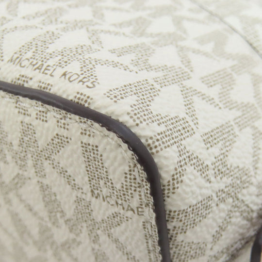 MICHAEL KORS Handbag PVC white MK Signature 2WAY Women Used Authentic