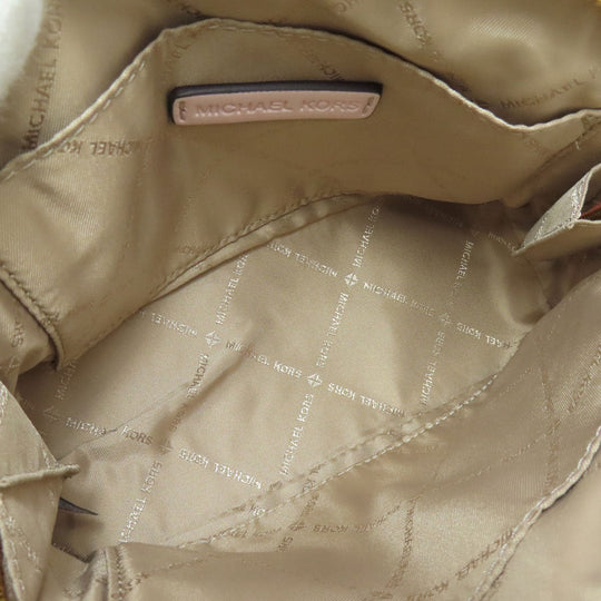 MICHAEL KORS Handbag PVC white MK Signature 2WAY Women Used Authentic