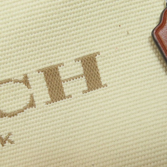 COACH Handbag CK168 canvas beige Small tote Women Used Authentic