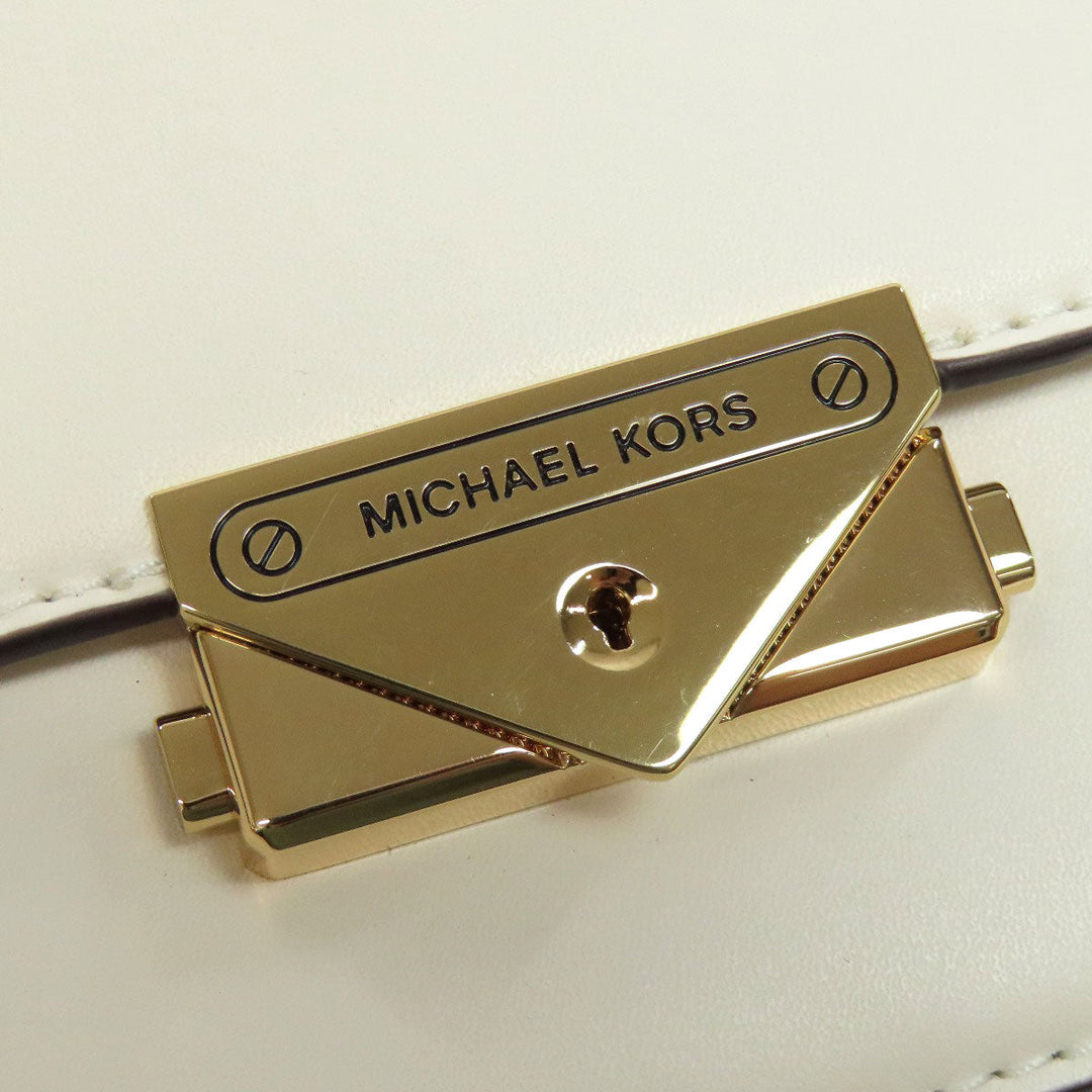 MICHAEL KORS Shoulder Bag leather white logo Women Used Authentic