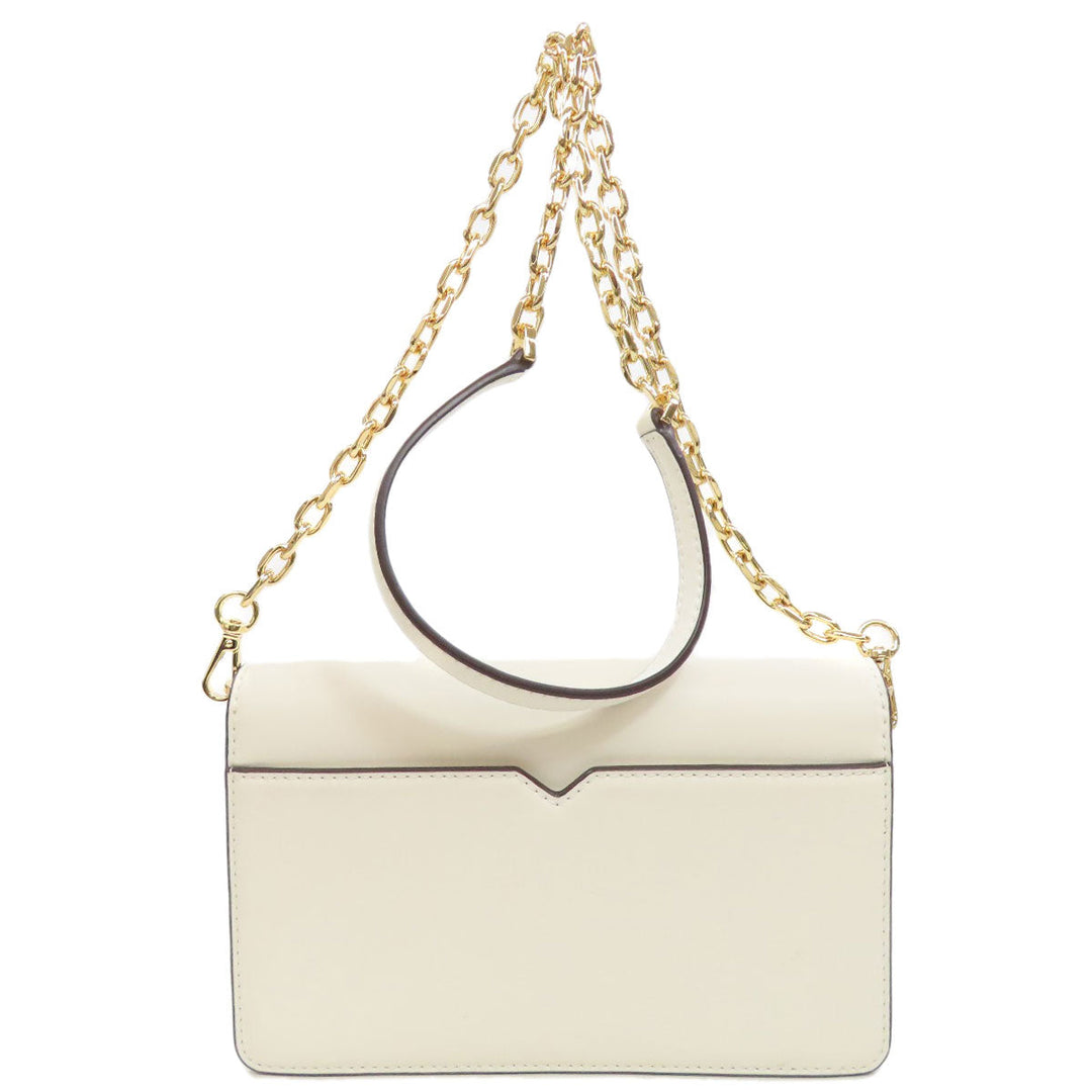 MICHAEL KORS Shoulder Bag leather white logo Women Used Authentic