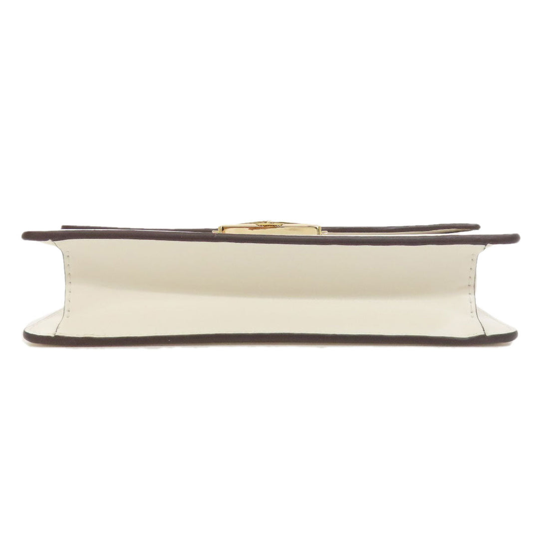 MICHAEL KORS Shoulder Bag leather white logo Women Used Authentic
