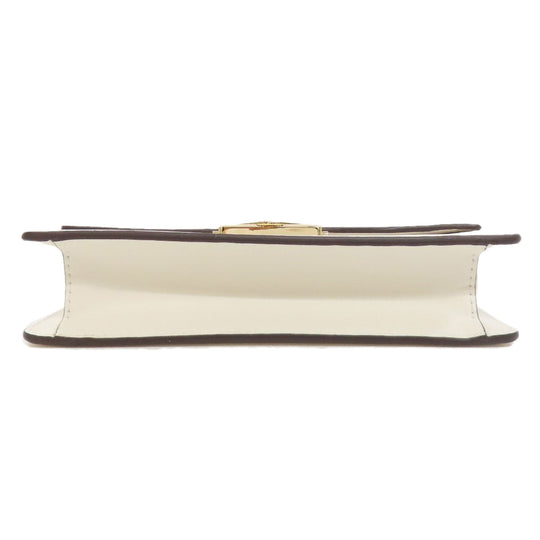 MICHAEL KORS Shoulder Bag leather white logo Women Used Authentic
