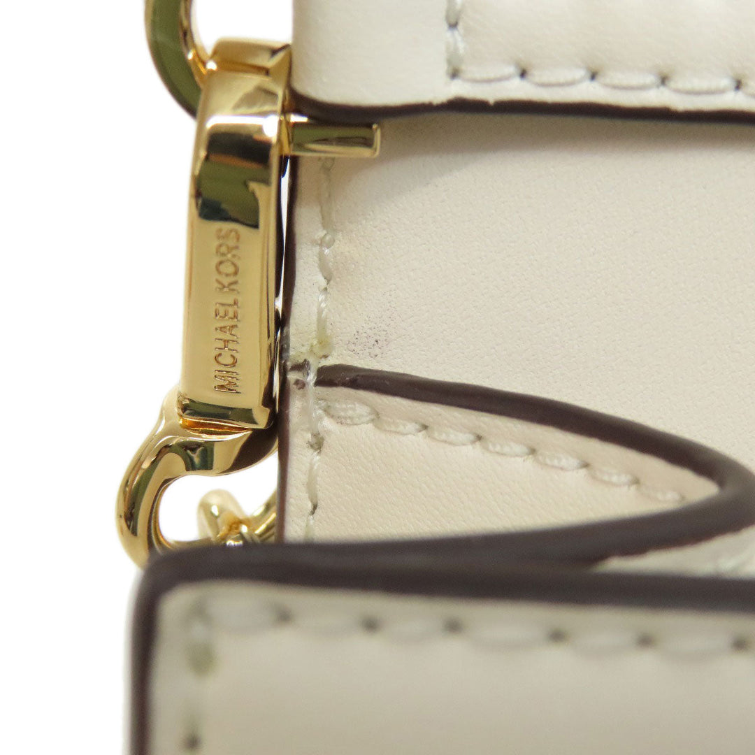 MICHAEL KORS Shoulder Bag leather white logo Women Used Authentic
