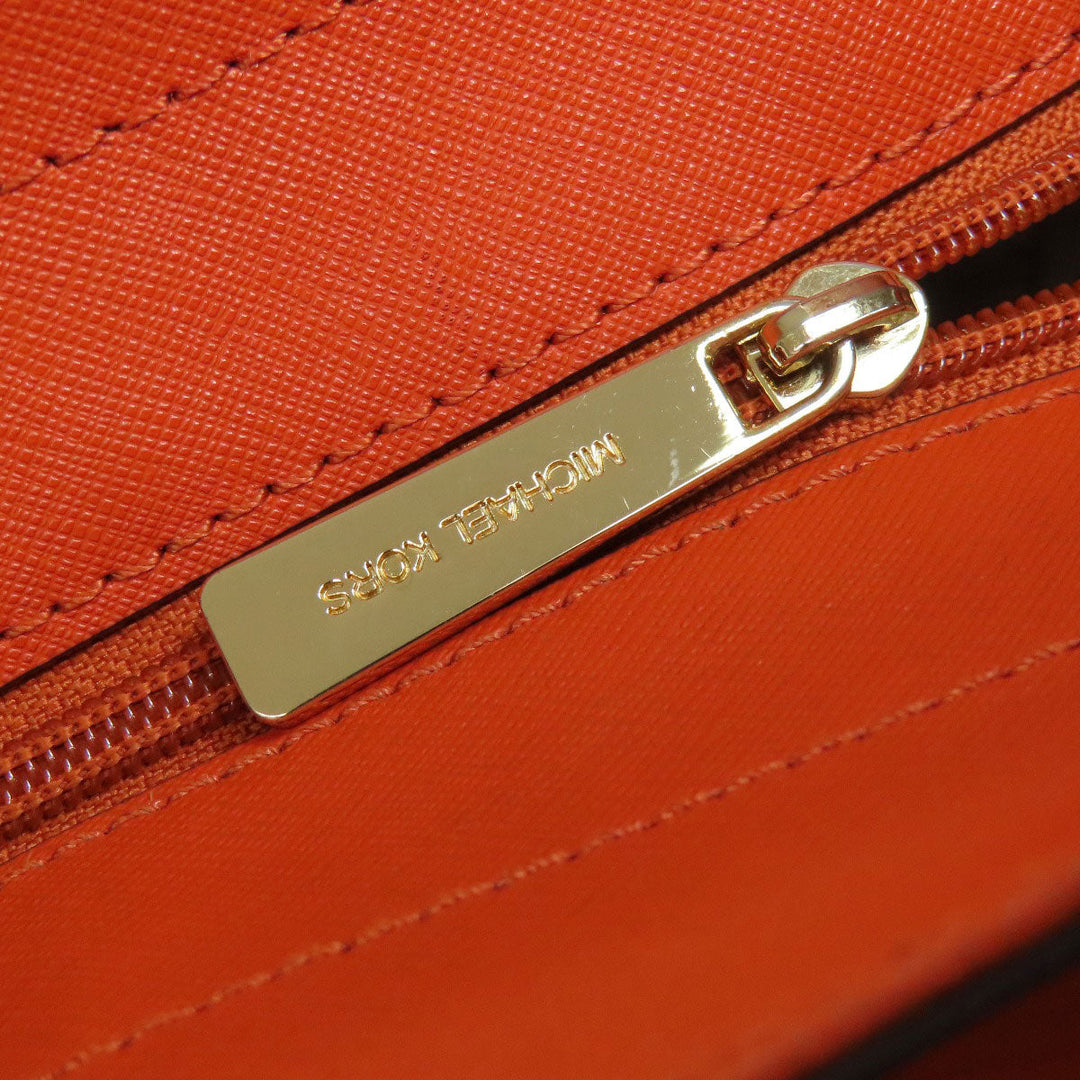 MICHAEL KORS Tote Bag PVC Orange logo Women Used Authentic